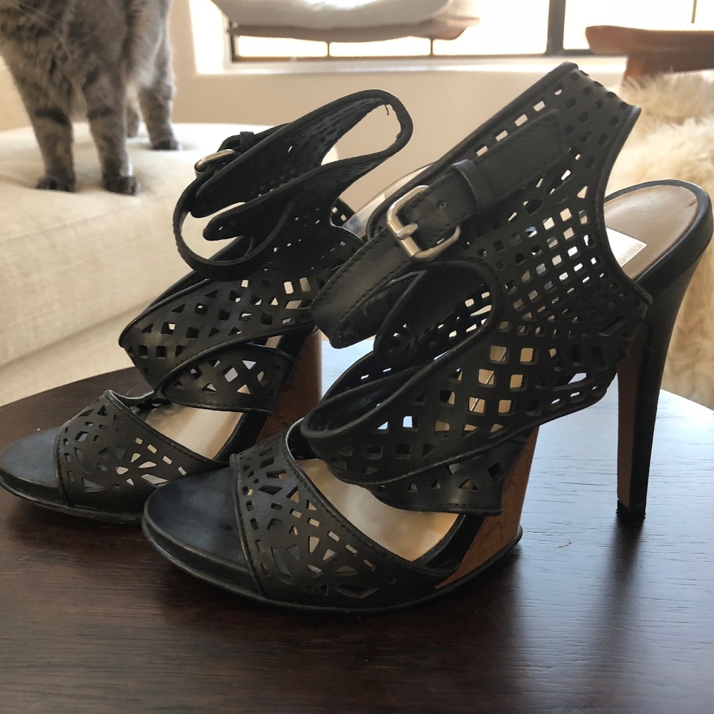 Dolce Vita Perforated Cut Out Black Heels